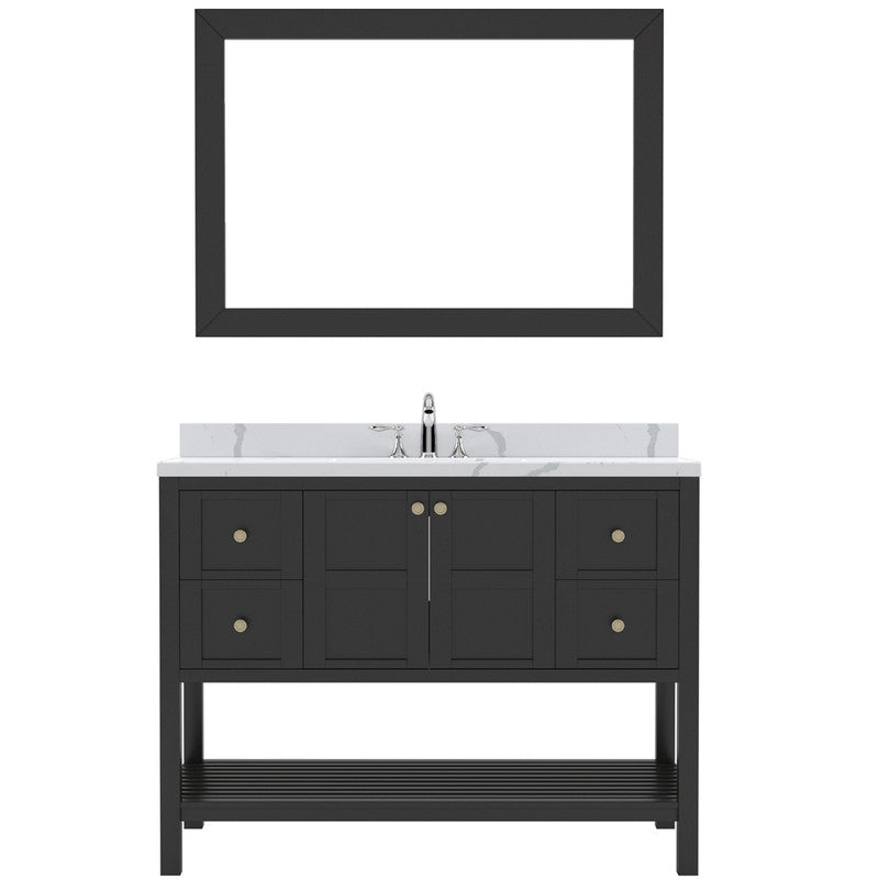 Modern Fittings Winterfell 48" Single Bath Vanity with Calacatta Quartz Top and Square Sink