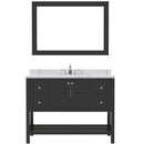 Modern Fittings Winterfell 48" Single Bath Vanity with Calacatta Quartz Top and Square Sink Nickel Faucet