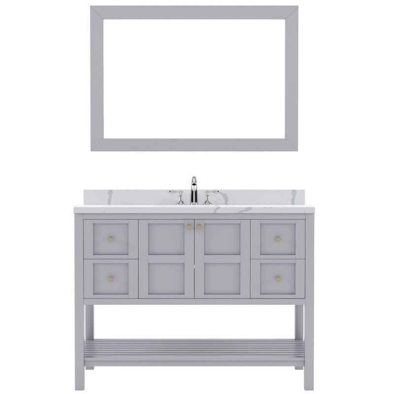 Modern Fittings Winterfell 48" Single Bath Vanity with Calacatta Quartz Top and Square Sink