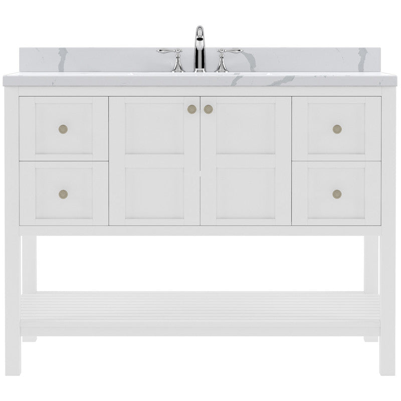 Modern Fittings Winterfell 48" Single Bath Vanity with Calacatta Quartz Top and Square Sink