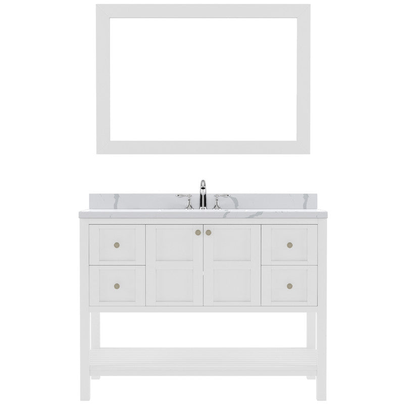 Modern Fittings Winterfell 48" Single Bath Vanity with Calacatta Quartz Top and Square Sink