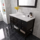 Modern Fittings Winterfell 48" Single Bath Vanity with Cultured Marble Quartz Top and Round Sink Nickel Faucet