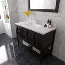 Modern Fittings Winterfell 48" Single Bath Vanity with Cultured Marble Quartz Top and Square Sink Nickel Faucet