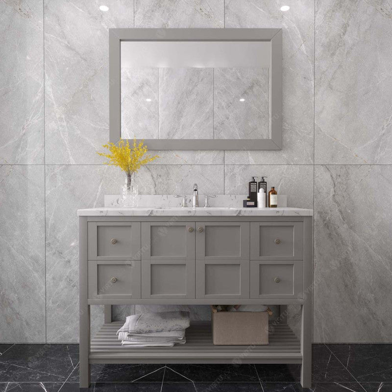 Modern Fittings Winterfell 48" Single Bath Vanity with Cultured Marble Quartz Top and Square Sink