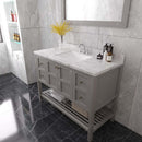 Modern Fittings Winterfell 48" Single Bath Vanity with Cultured Marble Quartz Top and Square Sink Nickel Faucet