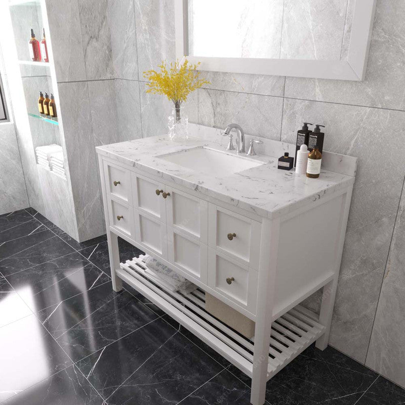 Modern Fittings Winterfell 48" Single Bath Vanity with Cultured Marble Quartz Top and Square Sink