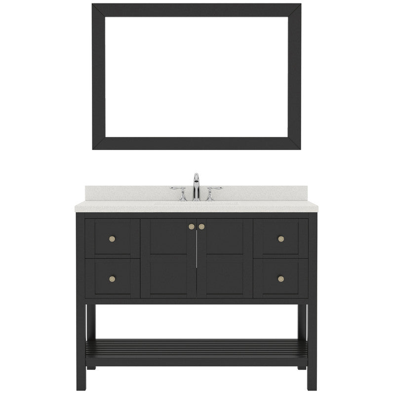 Modern Fittings Winterfell 48" Single Bath Vanity with Dazzle White Quartz Top and Round Sink