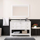 Modern Fittings Winterfell 48" Single Bath Vanity with Dazzle White Quartz Top and Round Sink Nickel Faucet