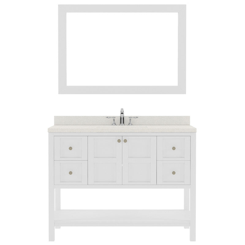 Modern Fittings Winterfell 48" Single Bath Vanity with Dazzle White Quartz Top and Round Sink