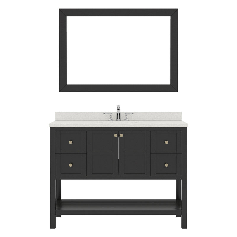 Modern Fittings Winterfell 48" Single Bath Vanity with Dazzle Quartz Top and Square Sink Faucet