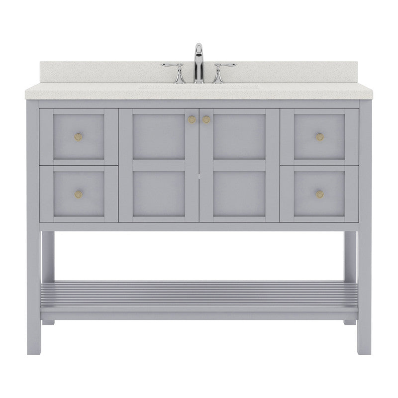 Modern Fittings Winterfell 48" Single Bath Vanity with Dazzle Quartz Top and Square Sink