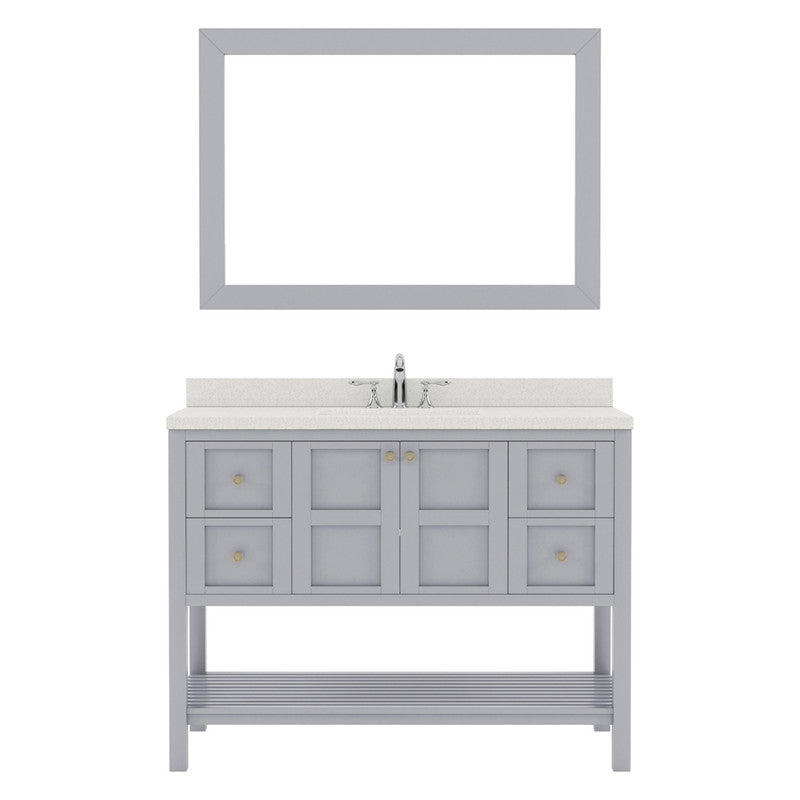 Modern Fittings Winterfell 48" Single Bath Vanity with Dazzle Quartz Top and Square Sink