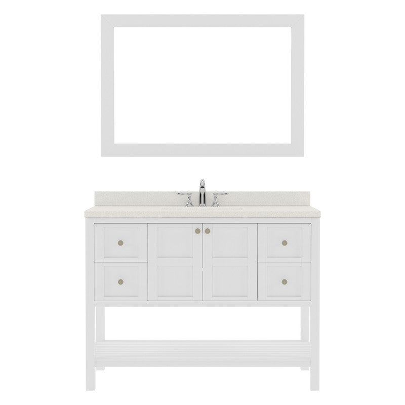 Modern Fittings Winterfell 48" Single Bath Vanity with Dazzle Quartz Top and Square Sink Faucet