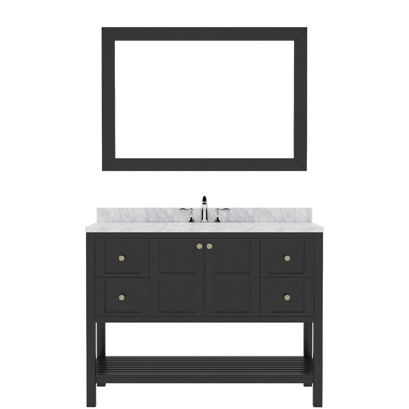 Modern Fittings Winterfell 48" Single Bath Vanity with Marble Top and Round Sink Faucet