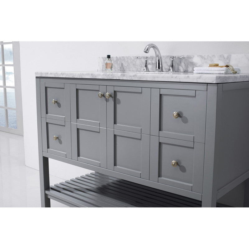 Modern Fittings Winterfell 48" Single Bath Vanity with Marble Top and Square Sink Faucet