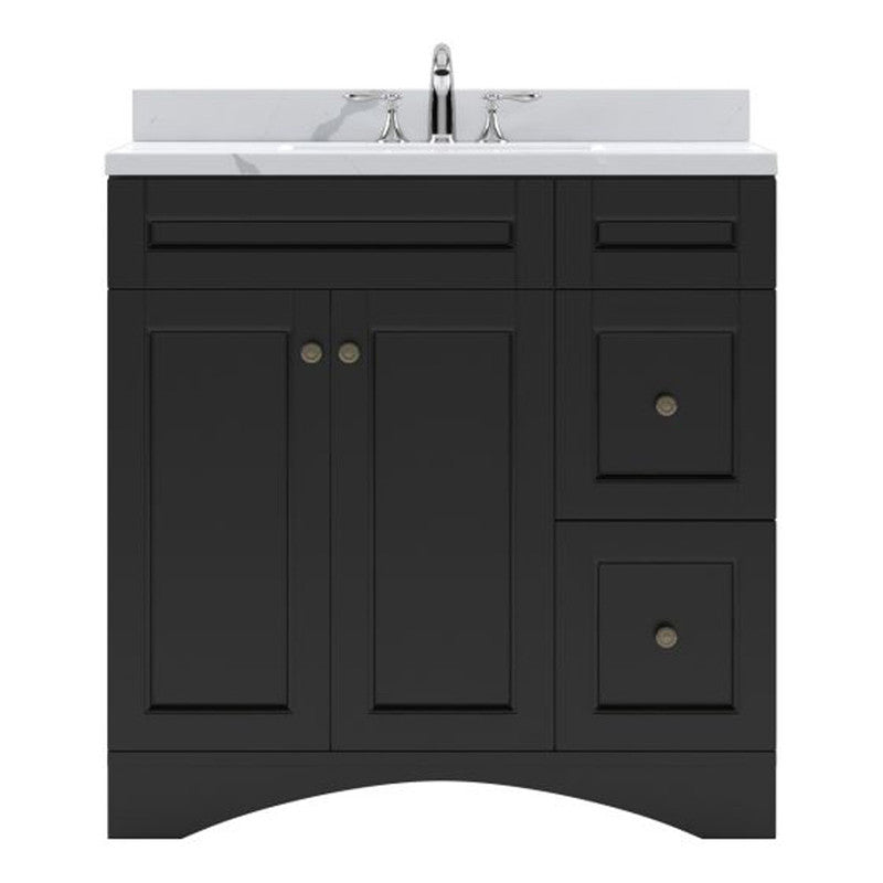 Modern Fittings Elise 36" Single Bath Vanity with Calacatta Quartz Top and Round Sink