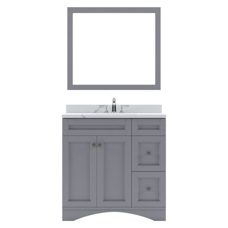 Modern Fittings Elise 36" Single Bath Vanity with Calacatta Quartz Top and Round Sink Faucet