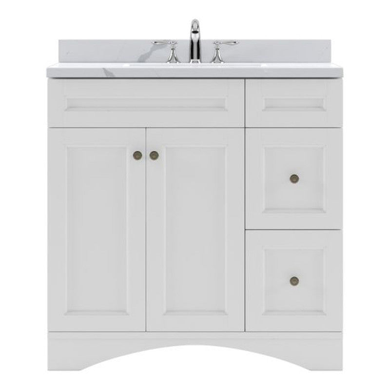 Modern Fittings Elise 36" Single Bath Vanity with Calacatta Quartz Top and Round Sink