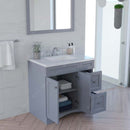 Modern Fittings Elise 36" Single Bath Vanity with Calacatta Quartz Top and Square Sink Faucet