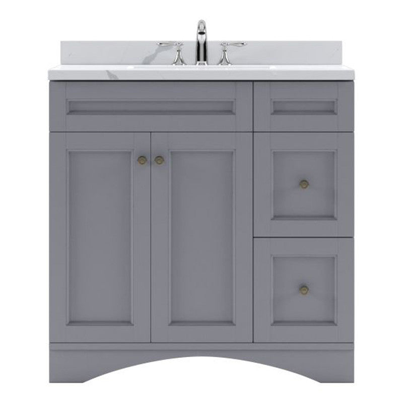 Modern Fittings Elise 36" Single Bath Vanity with Calacatta Quartz Top and Square Sink