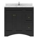 Modern Fittings Elise 36" Single Bath Vanity with Cultured Marble Quartz Top and Round Sink