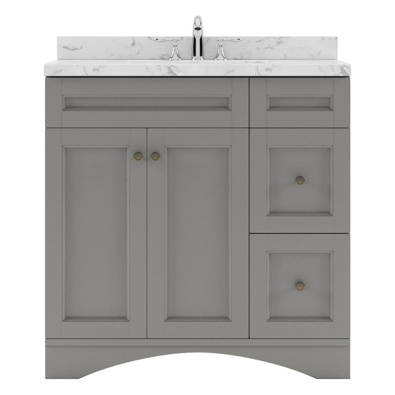 Modern Fittings Elise 36" Single Bath Vanity with Cultured Marble Quartz Top and Round Sink