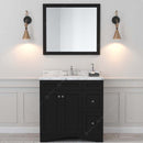 Modern Fittings Elise 36" Single Bath Vanity with Cultured Marble Quartz Top and Square Sink Faucet