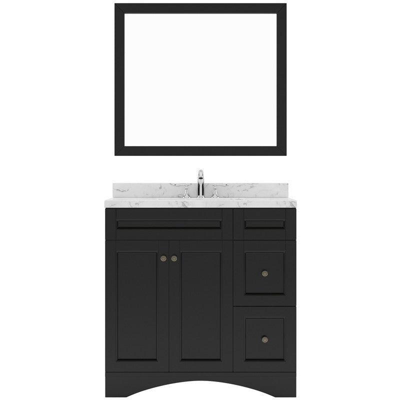 Modern Fittings Elise 36" Single Bath Vanity with Cultured Marble Quartz Top and Square Sink Faucet