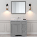 Modern Fittings Elise 36" Single Bath Vanity with Cultured Marble Quartz Top and Square Sink Faucet