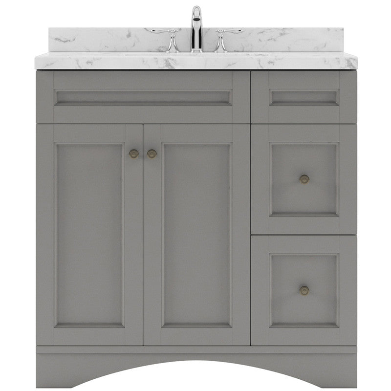 Modern Fittings Elise 36" Single Bath Vanity with Cultured Marble Quartz Top and Square Sink