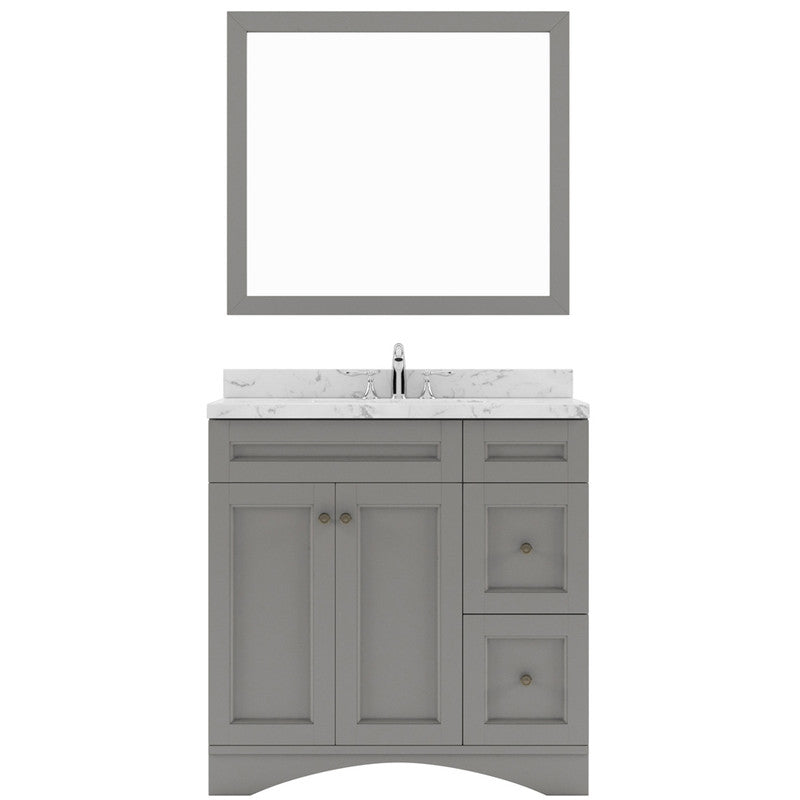 Modern Fittings Elise 36" Single Bath Vanity with Cultured Marble Quartz Top and Square Sink Faucet