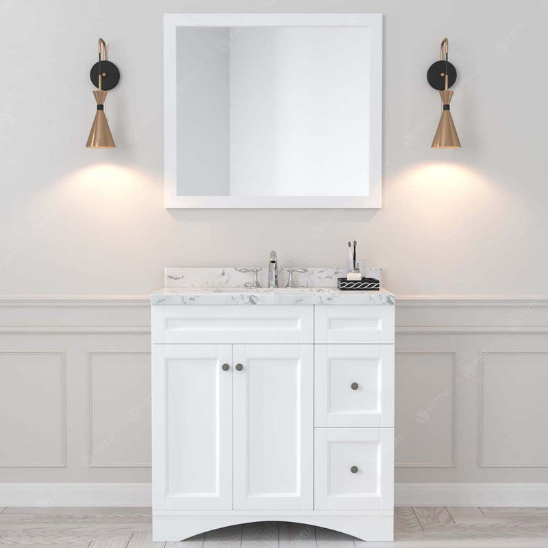 Modern Fittings Elise 36" Single Bath Vanity with Cultured Marble Quartz Top and Square Sink