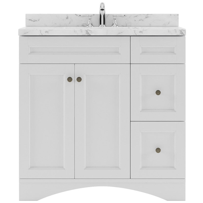 Modern Fittings Elise 36" Single Bath Vanity with Cultured Marble Quartz Top and Square Sink