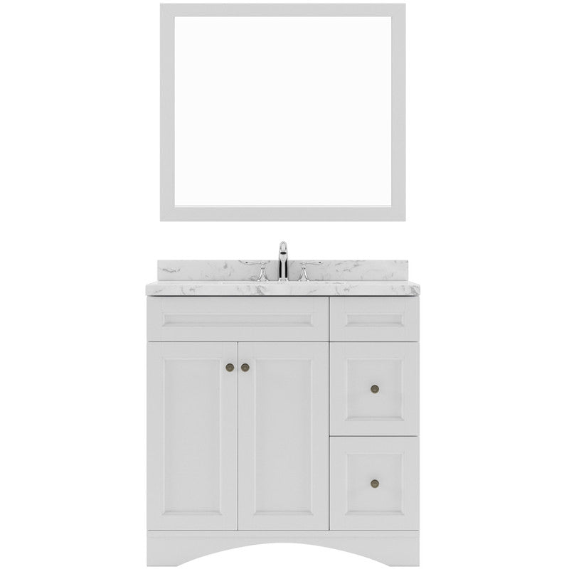 Modern Fittings Elise 36" Single Bath Vanity with Cultured Marble Quartz Top and Square Sink Faucet