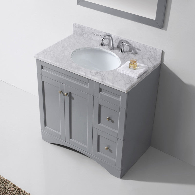 Modern Fittings Elise 36" Single Bath Vanity with White Marble Top and Round Sink