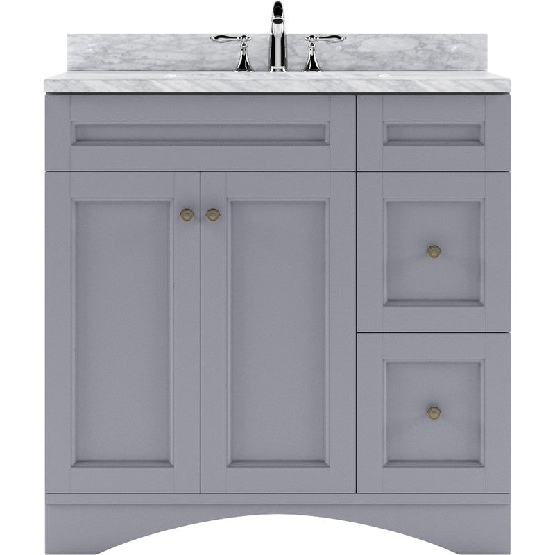 Modern Fittings Elise 36" Single Bath Vanity with White Marble Top and Round Sink