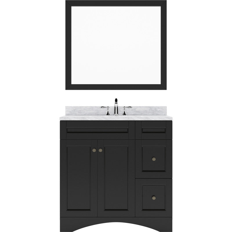 Modern Fittings Elise 36" Single Bath Vanity in Espresso with White Marble Top and Square Sink