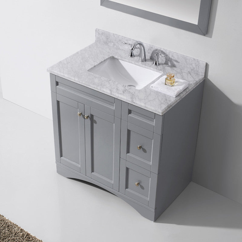 Modern Fittings Elise 36" Single Bath Vanity in Espresso with White Marble Top and Square Sink