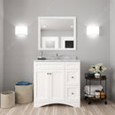 Modern Fittings Elise 36" Single Bath Vanity in Espresso with White Marble Top and Square Sink