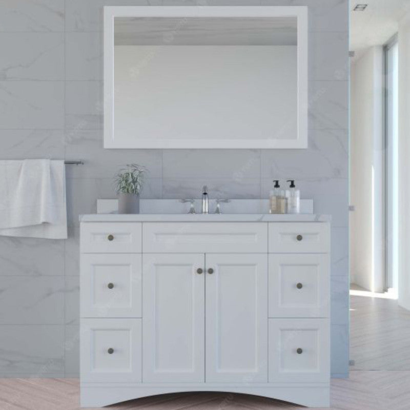 Modern Fittings Elise 48" Single Bath Vanity with Calacatta Quartz Top and Square Sink Faucet