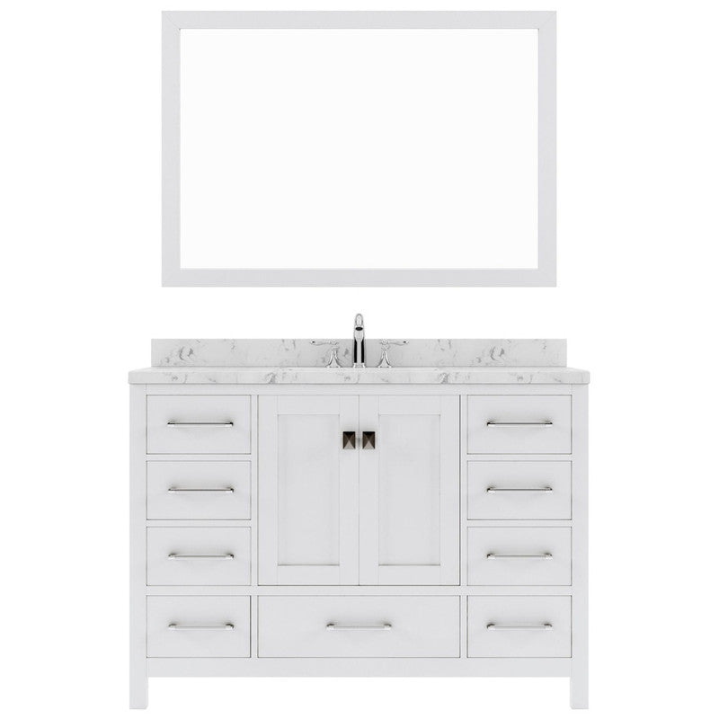 Modern Fittings Elise 48" Single Bath Vanity with Calacatta Quartz Top and Square Sink Faucet