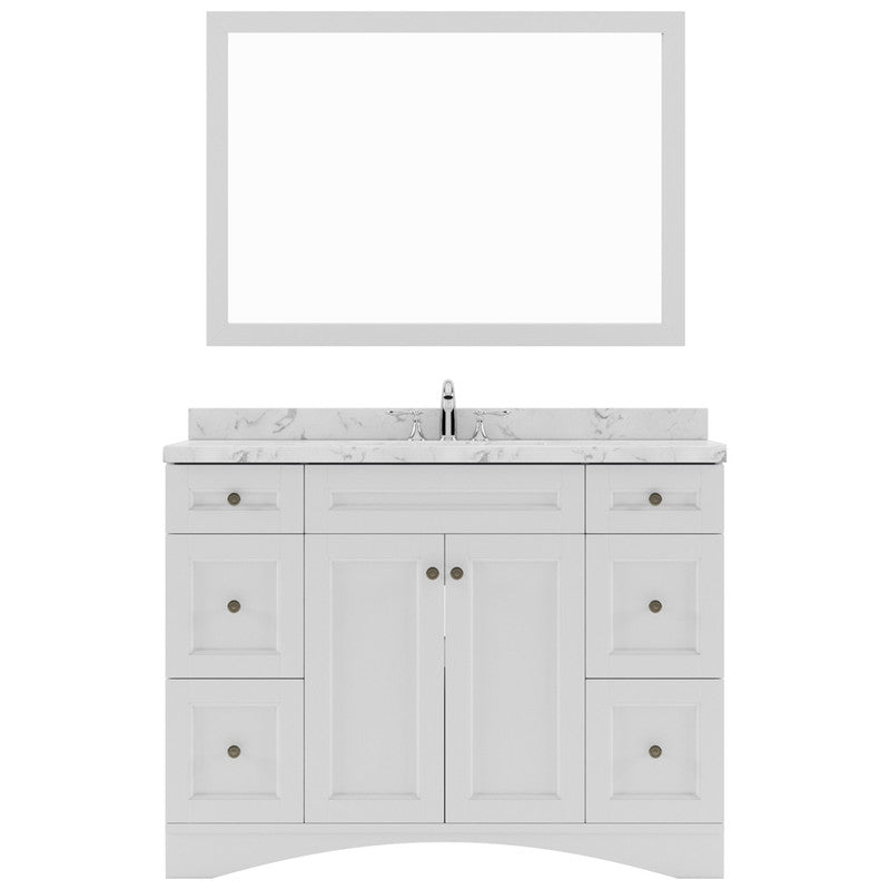 Modern Fittings Elise 48" Single Bath Vanity with Cultured Marble Quartz Top and Round Sink Faucet