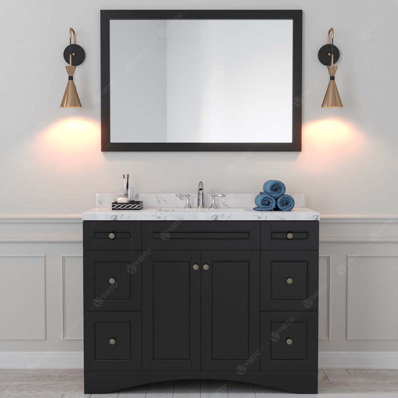 Modern Fittings Elise 48" Single Bath Vanity with Cultured Marble Quartz Top and Square Sink Faucet