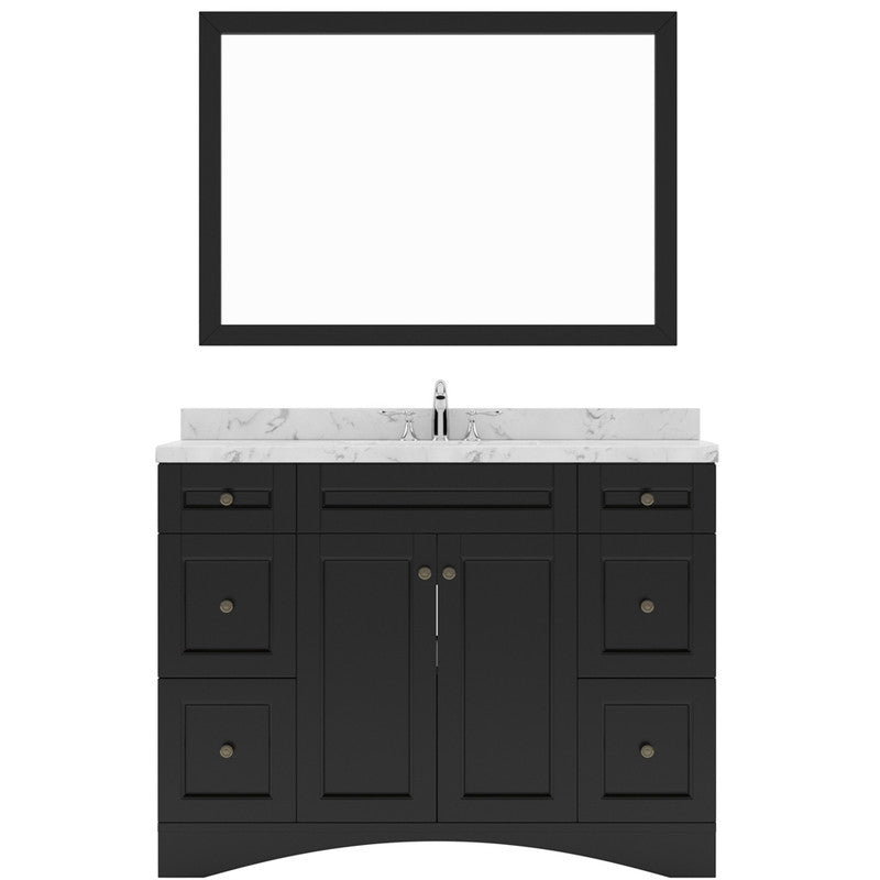 Modern Fittings Elise 48" Single Bath Vanity with Cultured Marble Quartz Top and Square Sink Faucet