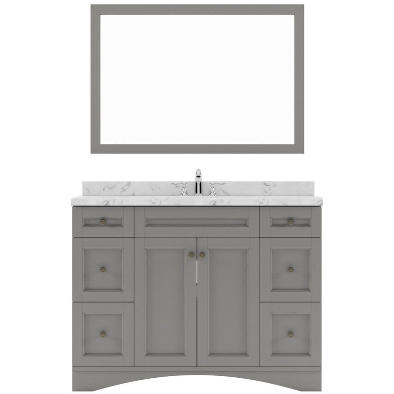 Modern Fittings Elise 48" Single Bath Vanity with Cultured Marble Quartz Top and Square Sink