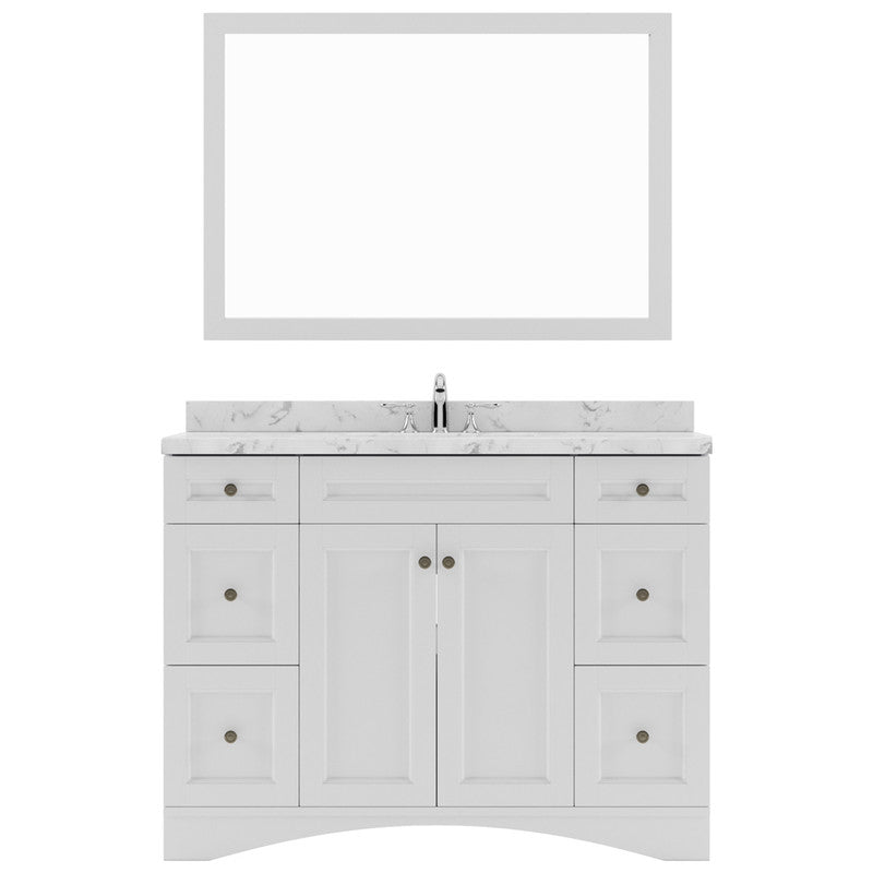 Modern Fittings Elise 48" Single Bath Vanity with Cultured Marble Quartz Top and Square Sink Faucet