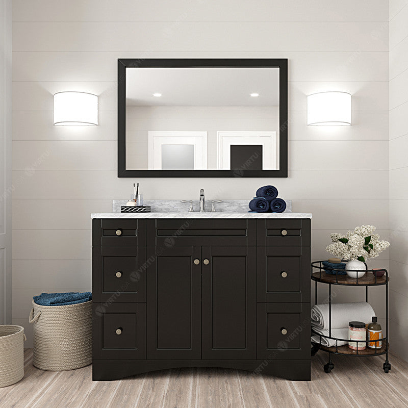 Modern Fittings Elise 48" Single Bath Vanity with White Marble Top and Round Sink