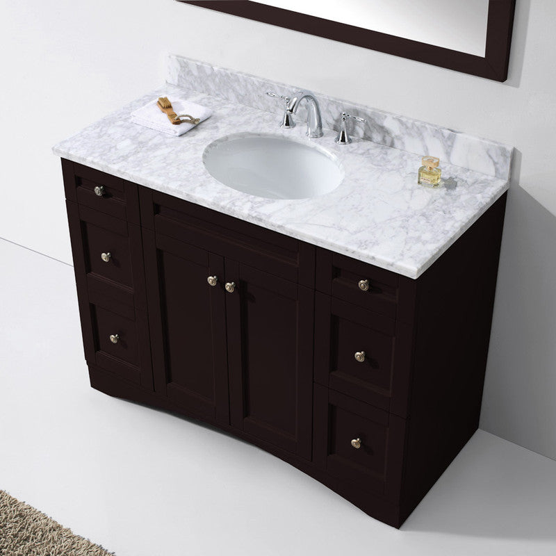 Modern Fittings Elise 48" Single Bath Vanity with White Marble Top and Round Sink