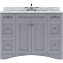 Modern Fittings Elise 48" Single Bath Vanity with White Marble Top and Round Sink