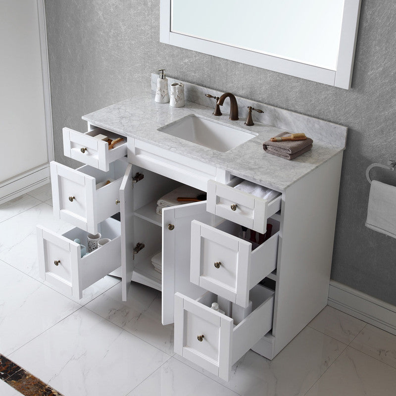 Modern Fittings Elise 48" Single Bath Vanity with Marble Top and Square Sink Faucet